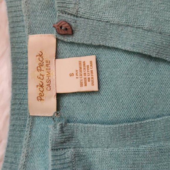 Peck & Peck 2 ply cashmere blue sweater size small - Picture 3 of 11